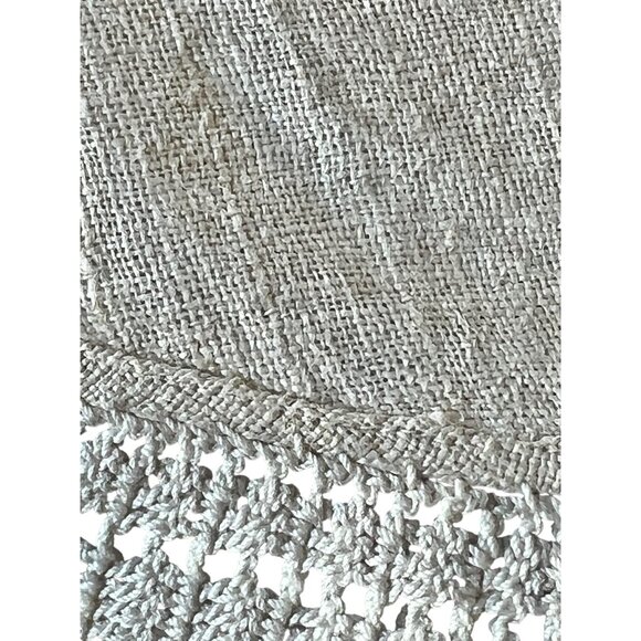 Linen & Crochet Doily Centerpiece 18.5" Diameter Vintage Handmade Wedding Event - Picture 13 of 16